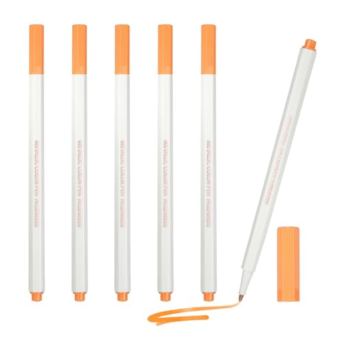 PATIKIL Metallic Marker Pens, 6Pcs Permanent Markers Medium Tip Quick Dry Paint Pen on Plastic Wood Stone Glass Canvas DIY Crafts Art Supplies for Drawing Writing Marking, Orange - color: Orange