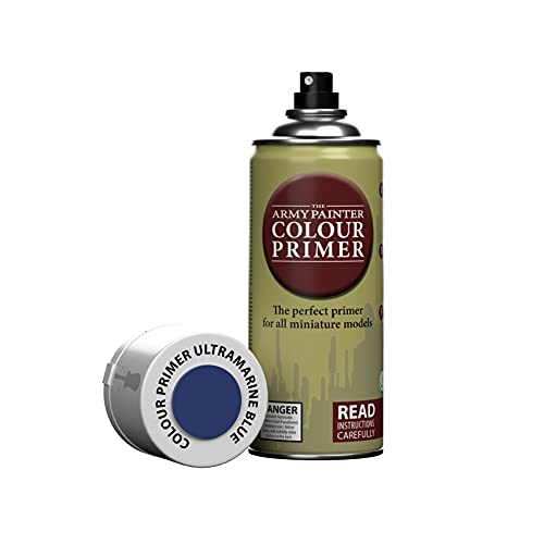 The Army Painter, Colour Primer Ultramarine Blue, 400 ml acrylic spray | Spray Paint Basecoat for Miniature Model Undercoat Priming, Plastic Wargames, DnD & Warhammer - color: Ultramarine Blue