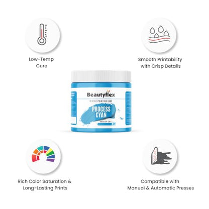 Process Cyan Screen Printing Ink, 16 oz Pint, Plastisol Ink - color: Process Cyan, size: 16 fl oz