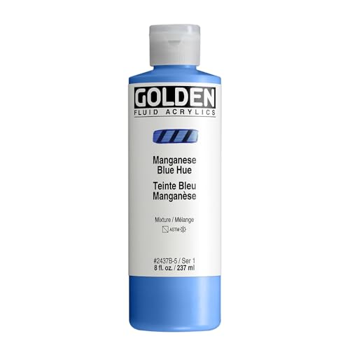 GOLDEN Fluid Acrylics, Manganese Blue Hue, 8 fl. oz. Bottle