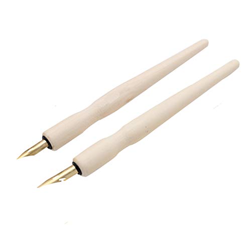 Wooden Professional Manga Pen Dip Pen Set with 4 Nibs Manga Cartoon Comic Drawing Painting Kit - 4 Pcs - color: Wood