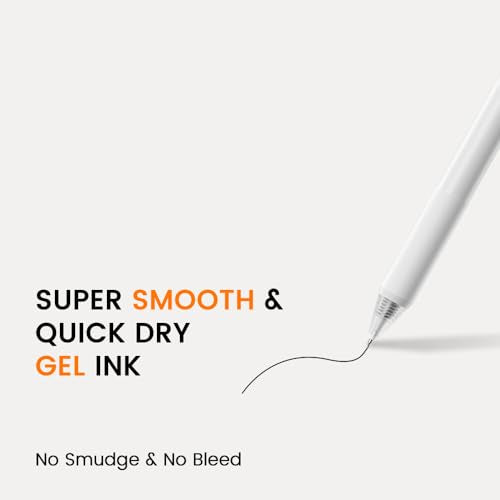 BIYUNRO Gel Pens - Black Ink 4pcs 0.5 mm Fine Point Smooth Writing Pen, Office School Supplies (White) - color: White