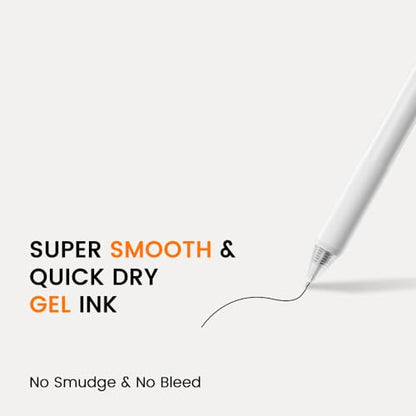 BIYUNRO Gel Pens - Black Ink 4pcs 0.5 mm Fine Point Smooth Writing Pen, Office School Supplies (White) - color: White