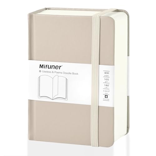 Mix Media Pad,3.5"x5.5" Small Hardcover Leather Art Sketchbook,105 GSM 200 Sheets/400 Pages Acid Free Artistic Painting Drawing Sketching Writing Paper, Handy Pocket Journal Notebook. Grey - color: 105gsm-grey
