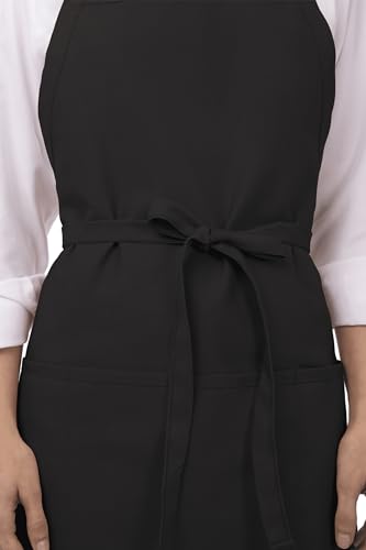 Chef Works Unisex Three Pocket Apron - color: Black