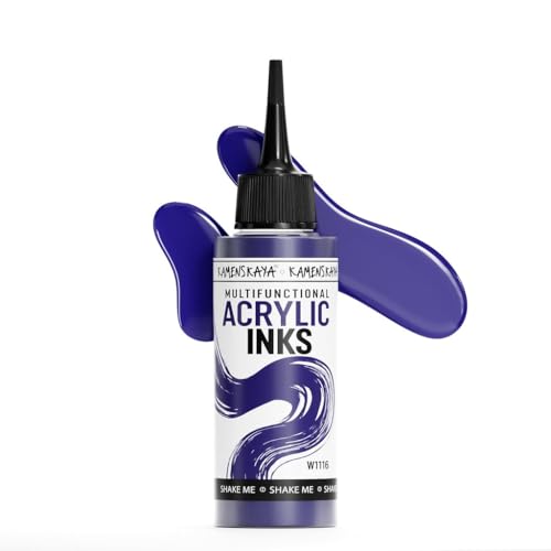 Acrylic Inks, Purple Acrylic Ink, 3.38 Fl Oz (100 ml) | Highly Concentrated, Multifunctional Liquid Acrylic Paint - color: Purple