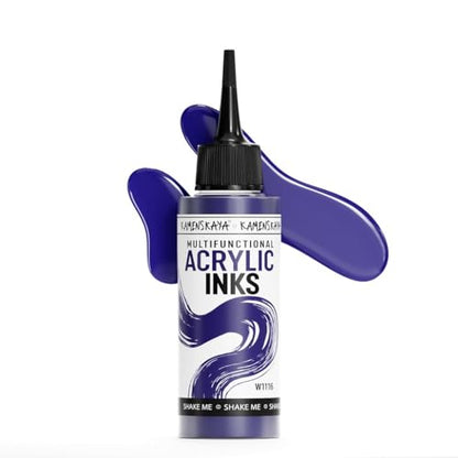 Acrylic Inks, Purple Acrylic Ink, 3.38 Fl Oz (100 ml) | Highly Concentrated, Multifunctional Liquid Acrylic Paint - color: Purple