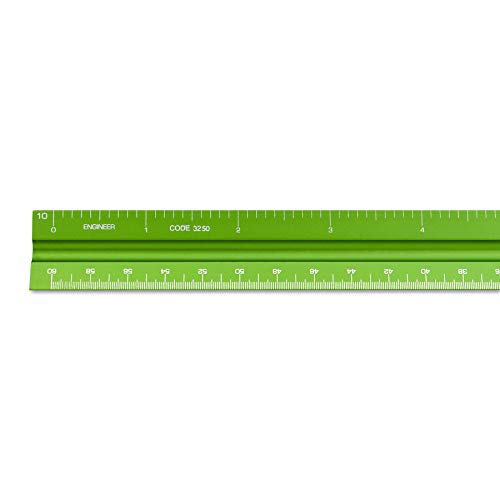 Alumicolor Aluminum Engineer Solid Drafting Scale, 12IN, Green - color: Green, size: 12 Inch, style: Engineer