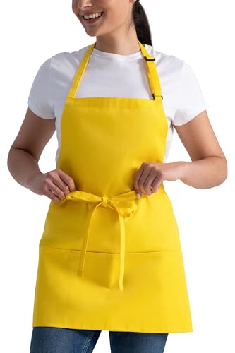 Chef Works Unisex Three Pocket Apron - color: Lemon