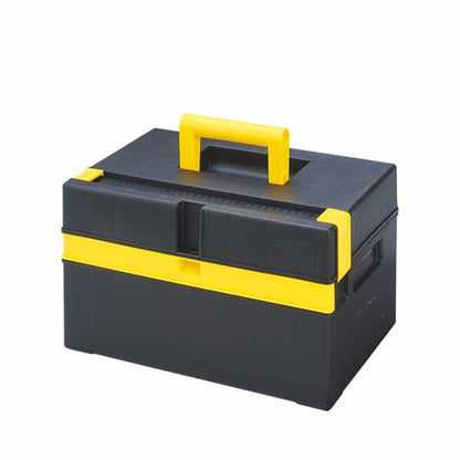 Compacto Tool Organizer Box with Removable Tray | Heavy-Duty Plastic Toolbox with Compartments for DIY, Electrical, and Craft Tools | Portable, Lockable & Durable | 10,62''X14,96''X8,66'' | by Onuva
