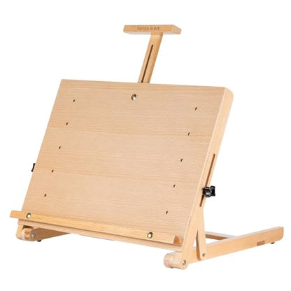 Falling in Art Adjustable Beechwood Tabletop Easel, Holds up to 22.5'' | Wooden Desktop Drawing Board Easel for Artists and Beginners, Suitable for Painting and Displaying Artwork