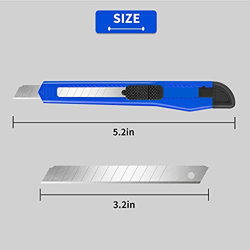 DIYSELF 96 Pack Box Cutter Retractable Utility Knife, 9mm Wide Blade | Box Cutters Bulk for Cardboard, Packages, Paper, Snap-Off Blades Razor Knife, Navajas para Trabajo, Disposable Box Opener - style: 96 Pack