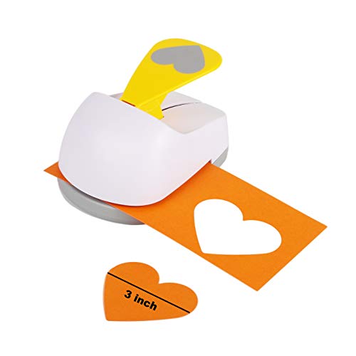 Craft Lever Punch 3 inch Heart Paper Punch Professional Tool for Valentine's Day Paper Crafting DIY Projects，Gifts，Stationery，Education，Greeting Cards Arts Fun Projects - color: Heart
