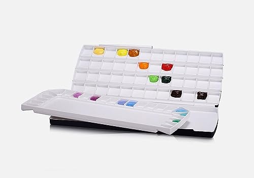 Mijello Watercolor Double Decker Palette, 72 Wells, 14.56" x 7.08" x 1.18", 1 Each