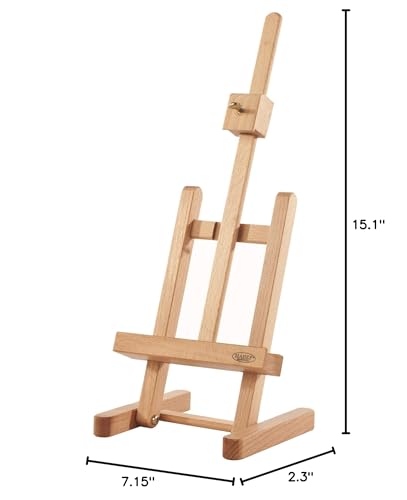 Mabef M/16 Table Easel,Oiled Beech-Wood Miniature Desktop Easel with Adjustable Canvas Height & Angle – Lightweight 0.4 kg/Max Load 0.5 kg – Made in Italy - style: Contemporary