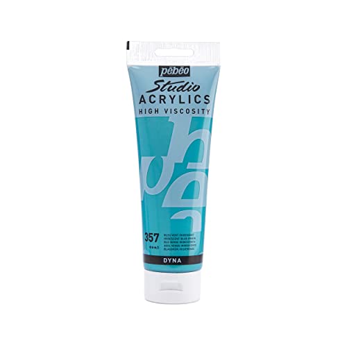 PEBEO Studio Acrylics High Viscosity, Fine Acrylic, 250 ml - Iridescent Blue Green, (169357), 8.45 Fl Oz (Pack of 1) - color: Iridescent Blue Green, size: 8.45 Fl Oz (Pack of 1)