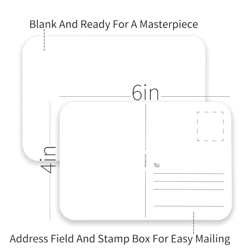 Funto 4x6 Blank Watercolor Paper Postcards, 50 Cards, 140lb/300gsm - style: 4x6 Postcards