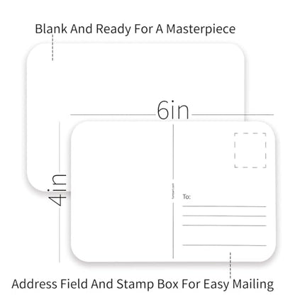 Funto 4x6 Blank Watercolor Paper Postcards, 50 Cards, 140lb/300gsm - style: 4x6 Postcards