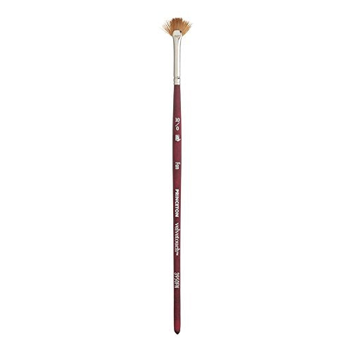 Princeton Velvetouch, Series 3950, Paint Brush for Acrylic, Oil and Watercolor, Fan, 10/0 - size: Size 10/0 inch