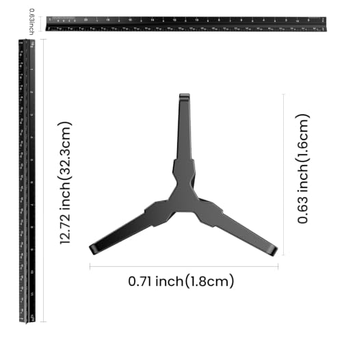 12 Inch Aluminum Architectural Scale Ruler, Aluminum Architect Ruler | Metal Ruler 12 Inch, Laser-Etched Markings, Clear Imperial Scale, Aluminum Body for Blueprints, Floor Plans and Drafting Work