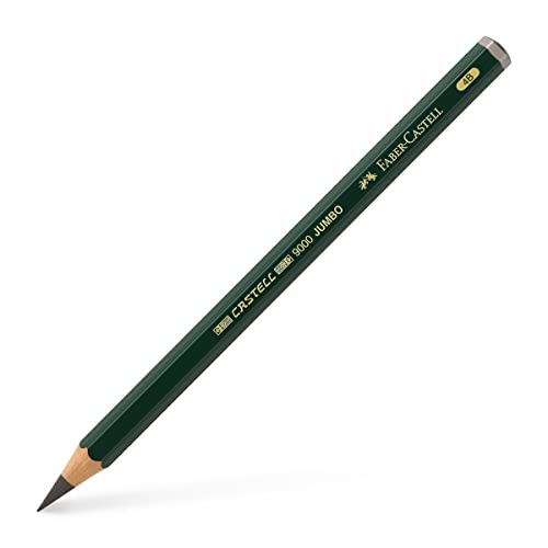 Faber-Castell Supreme Artist Quality Castell 9000 Jumbo Graphite Single Pencil, with Extra Thick 4B 5.3mm Lead - style: 4b