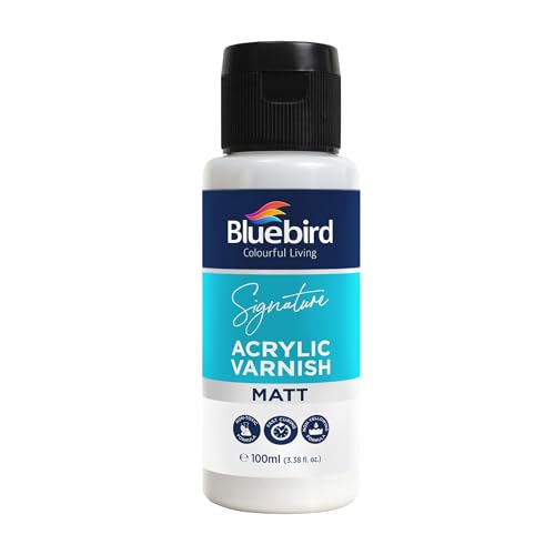 Bluebird Signature Matte Varnish for Acrylic Painting, Non-Yellowing, Non-Toxic, Anti-Crazing, Matte Varnish for Pro Artists, Hobby Painters & Kids (Matt, 3.4 Fl Oz) - color: Matt, size: 3.4 Fl Oz