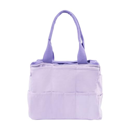 Soolla Studio Bag: Art Supply Storage Organizer & Pottery Tool Bag, Washable Tote, Yarn Bag, Crochet, 30 Pockets, 15+ Colors - color: Lilac Love