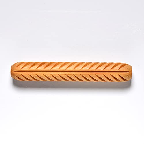 MKM Pottery Tools Wood Hand Rollers for Clay (HR-62 Herringbone) - size: HR-62 Herringbone