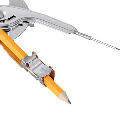 30 Pieces Metal Geometry Compass with Pencil, 5 Inch Precision Drafting Compass for Office Woodworking Art Drawing