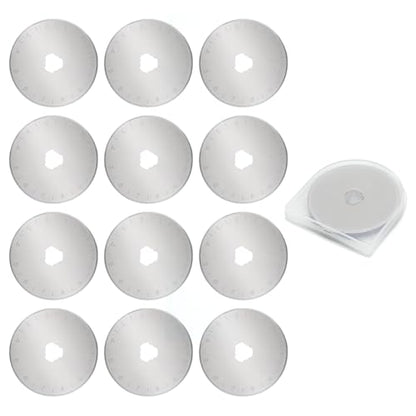 12 pcs 45mm Rotary Cutter Blades,Replacement Rotary Blade for Arts Crafts Quilting Scrapbooking Sewing Fabric Cutting,Arts & Crafts Farbric Paper Cutting Tool By XEKIGU