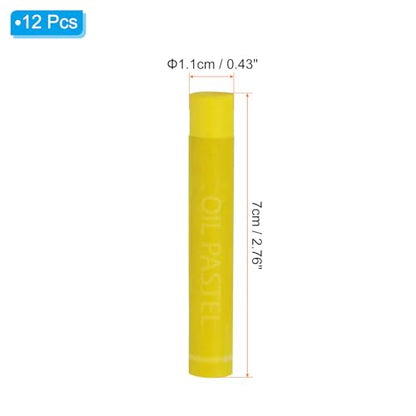 PATIKIL Lemon Yellow Oil Pastels, 12Pcs Soft Oil Crayons Creamy Pastels Stick Art Supplies for Art Painting Drawing Blending Graffiti for Artists Beginners - color: Lemon Yellow