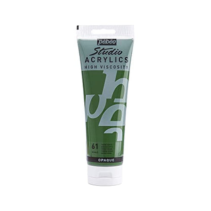 Pébéo High Viscosity Studio Acrylic Paint 250 ml Tube Terre Verte - color: Green Earth