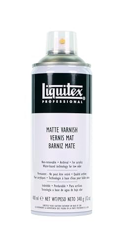 Liquitex Professional Spray Varnish, Matte, 12-oz Can | 100% Acrylic Polymer Varnish, Matte Sheen, Protects & Resists Dirt Retention, Increases Brightness, Resists Discoloration - color: Matte Spray Varnish, style: 12-oz
