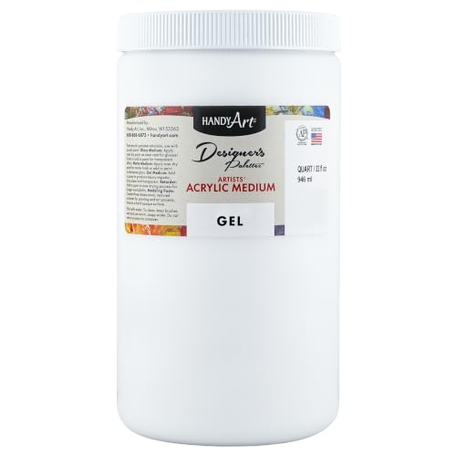 Handy Art Acrylic Gel Medium, 32 oz, Increase Viscosity, Transparent Finish - color: Gel Medium, size: 32 Fl Oz