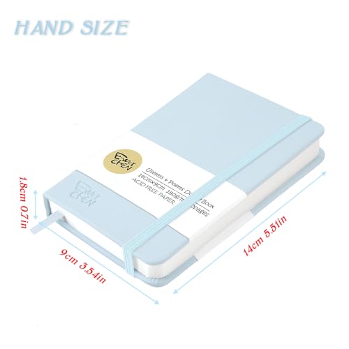 Mix Media Pad,3.5"x5.5" Small Hardcover Leather Art Sketchbook,60 Sheets(112lb/180gsm) Heavyweight Acid Free Artistic Painting Drawing Sketching Paper, Handy Pocket Journal Sketchbook.Light Blue - color: 180gsm-light blue