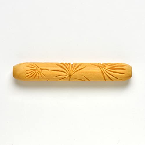 MKM Pottery Tools Wood Hand Rollers for Clay (HR-40 Palmetto Garden) - size: HR-40 Palmetto Garden
