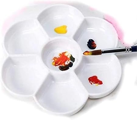 White Watercolor Paint Palette Tray Water Color Palletes Washable Paint Ceramic Paint Palette Porcelain Watercolor Palette for Artist Watercolor Painting Palettes and Palette Cups, Palettes