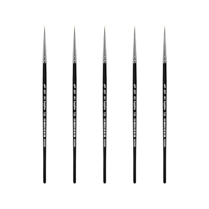 XDT#725 Micro Detail Artist Pin Point Painting Brush Set of 5 Piece #00000 Brushes Set, Acrylic Watercolor Oil, Fine Detailing Painting, Art, Scale Models, Easy Grip Handles. - size: 5Pcs #00000
