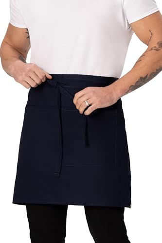 Chef Works Unisex Half Bistro Server Apron - color: Navy