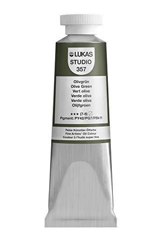 LUKAS Studio Artist Oil Color Paints - High-pigment oil paint made with natural binder for artist, painting, & more! - [Olive Green - 37 mL] - color: Olive Green, size: 1.25 Fl Oz (Pack of 1)