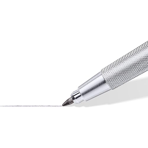 STAEDTLER Mars Technico Mechanical Pencil, 2mm (2) Lead Holder with Built-in Sharpener - Drawing & Sketching Pencil with Metal Clip & Push-Button Lead Advance