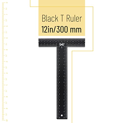 Mr. Pen - T Square, T Ruler, 12 inch Metal Ruler, T Square Ruler | Drafting Tools, Architect Ruler, Set Square, Drafting Ruler, Tsquare, Truler, Architectural Triangle, Tee Ruler, L Square - size: 12 inch
