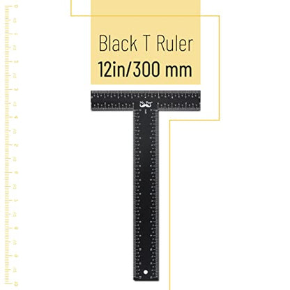 Mr. Pen - T Square, T Ruler, 12 inch Metal Ruler, T Square Ruler | Drafting Tools, Architect Ruler, Set Square, Drafting Ruler, Tsquare, Truler, Architectural Triangle, Tee Ruler, L Square - size: 12 inch