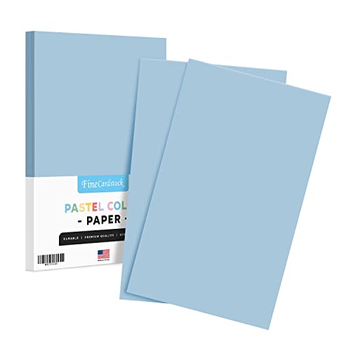 Blue Pastel Colored Paper - Perfect for Documents, Invitations, Posters, Flyers, Menus, Arts and Crafts | 8.5" x 14" (Legal Size) | Regular 20lb Bond (75gsm) Paper - Smooth Finish | 50 Sheets - color: Blue