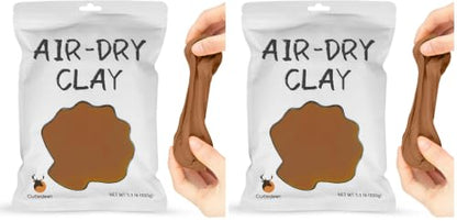 Cutedeer Brown Air Dry Clay, 1.1lb Foam Modeling Clay, Soft Squishy Molding for Kids Adults, Arts & Crafts Project Slime Supplies(1.1lb - 2 Pack, Brown) - color: Brown, size: 1.1lb - 2 PACK