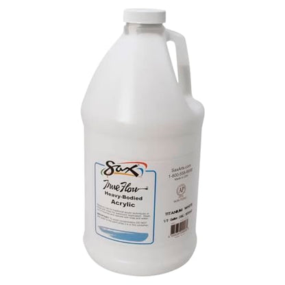 Sax True Flow Heavy Body Acrylic Paint, 1/2 Gallon, Titanium White - 439301, 64 Fl Oz (Pack of 1) - color: Titanium White