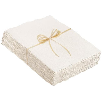 50 Sheets Watercolor Paper 9 x 12 in, 300 GSM, Deckle Edge, Ivory - size: 9 x 12inch