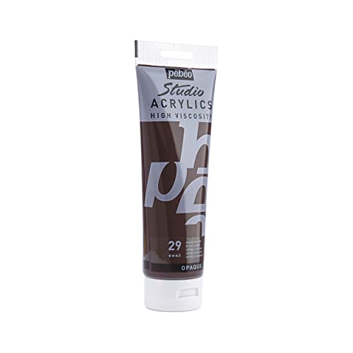 PEBEO Studio Acrylics High Viscosity, Fine Acrylic, 250 ml - Burnt Umber, 250 ml Tubes (169-029) - color: Burnt Umber