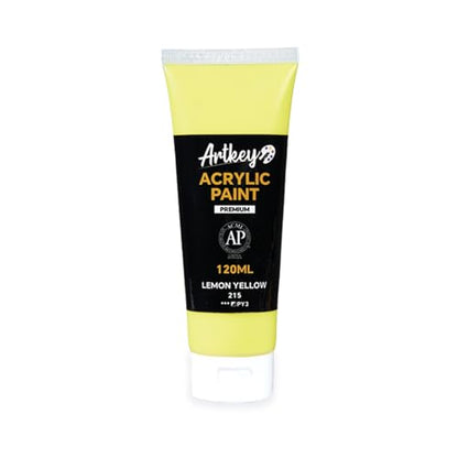 Artkey Acrylic Paint - Lemon Yellow (120 ml/4.06 oz) Tubes, Rich & Vibrant Pigments, Professional Artists Acrylic Paints - Art Supplies for Canvas Wood Rock Clay Fabric Ceramics Art Crafts Painting - color: Lemon Yellow, size: 4.06 Fl Oz (Pack of 1)