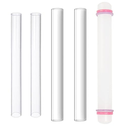 Yayatty 5 PCS Acrylic Clay Roller, Polymer Clay Tools, Plastic Clear Round Tube Roller for DIY Handmade Crafts, Art Supplies - color: 5 PCS